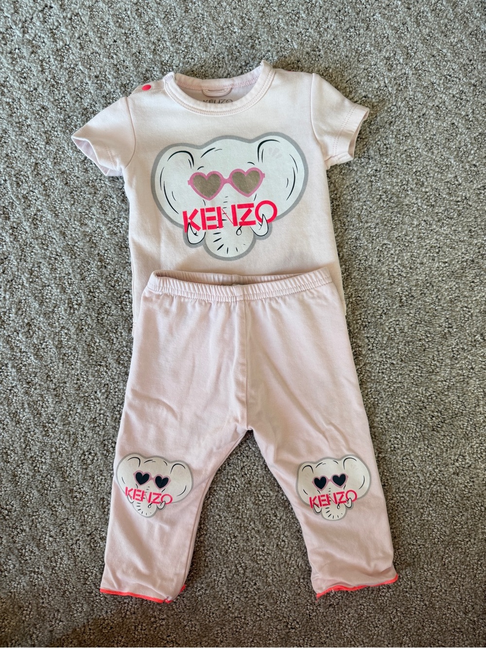 Kenzo Pink Elephant Heart Baby Set